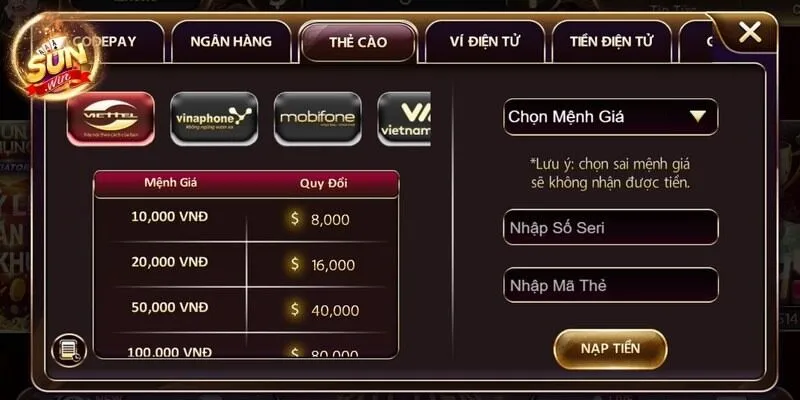 Cách thức nạp tiền đơn giản bằng thẻ điện thoại cực kỳ tiện lợi