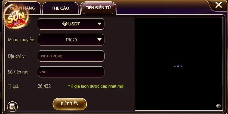 Rút tiền Sunwin thực hiện nhanh chóng với đa dạng kênh