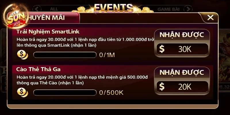 Khuyến Mãi Sunwin - Thế Giới Quà Tặng Ngập Tràn Mỗi Ngày 2 Sunwin Khuyến mãi độc quyền nạp thẻ cào nhận thưởng không giới hạn